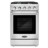 COS-EPGR244 24 in. Haven Collection 3.73 cu. ft. Gas Range with 4 Sealed Burners, Cast Iron Grates, Convection Oven, Stainless Steel